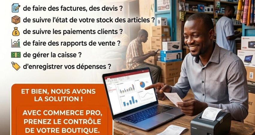 Logiciel de gestion commerciale, application de facturation, de vente, gestion stock, facture de vente